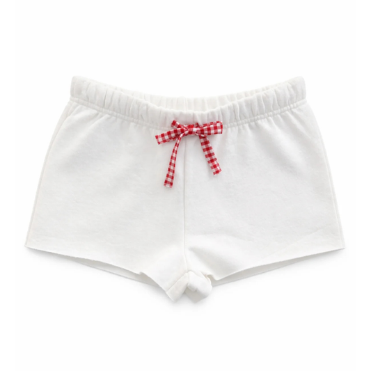 Leah shorts - strawberries/vintage white