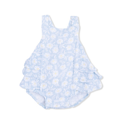 Western daisies ruffle sunsuit