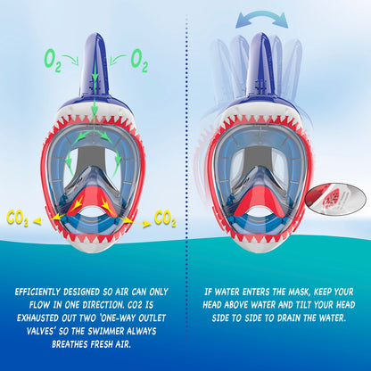 Shark snorkel mask - blue