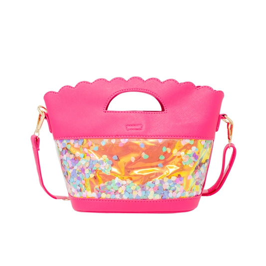 Mermaid shell confetti tote bag - hot pink