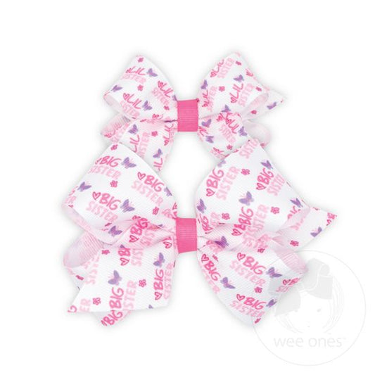 Llittle sister mini bow & big sister medium bow