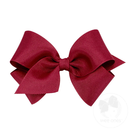 Small classic hair bow  - cranberry