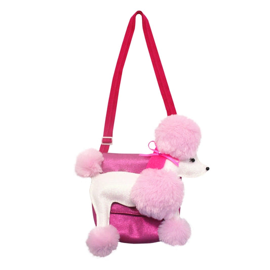 Pink poodle handbag - pretty pink & glitter white