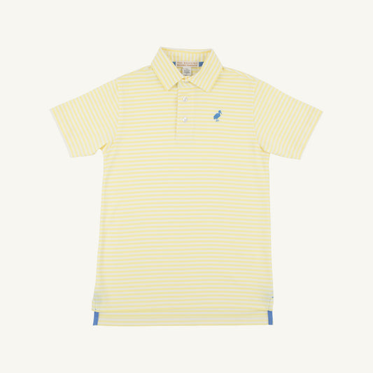 Prim and proper s/s polo - lake worth yellow stripe