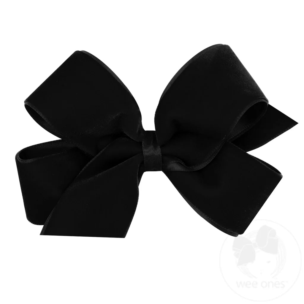 Medium classic velvet bow - black