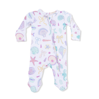 Beach days 2 way ruffle zipper footie