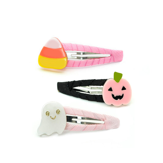 Ghost, pumpkin, & candy corn snap clips