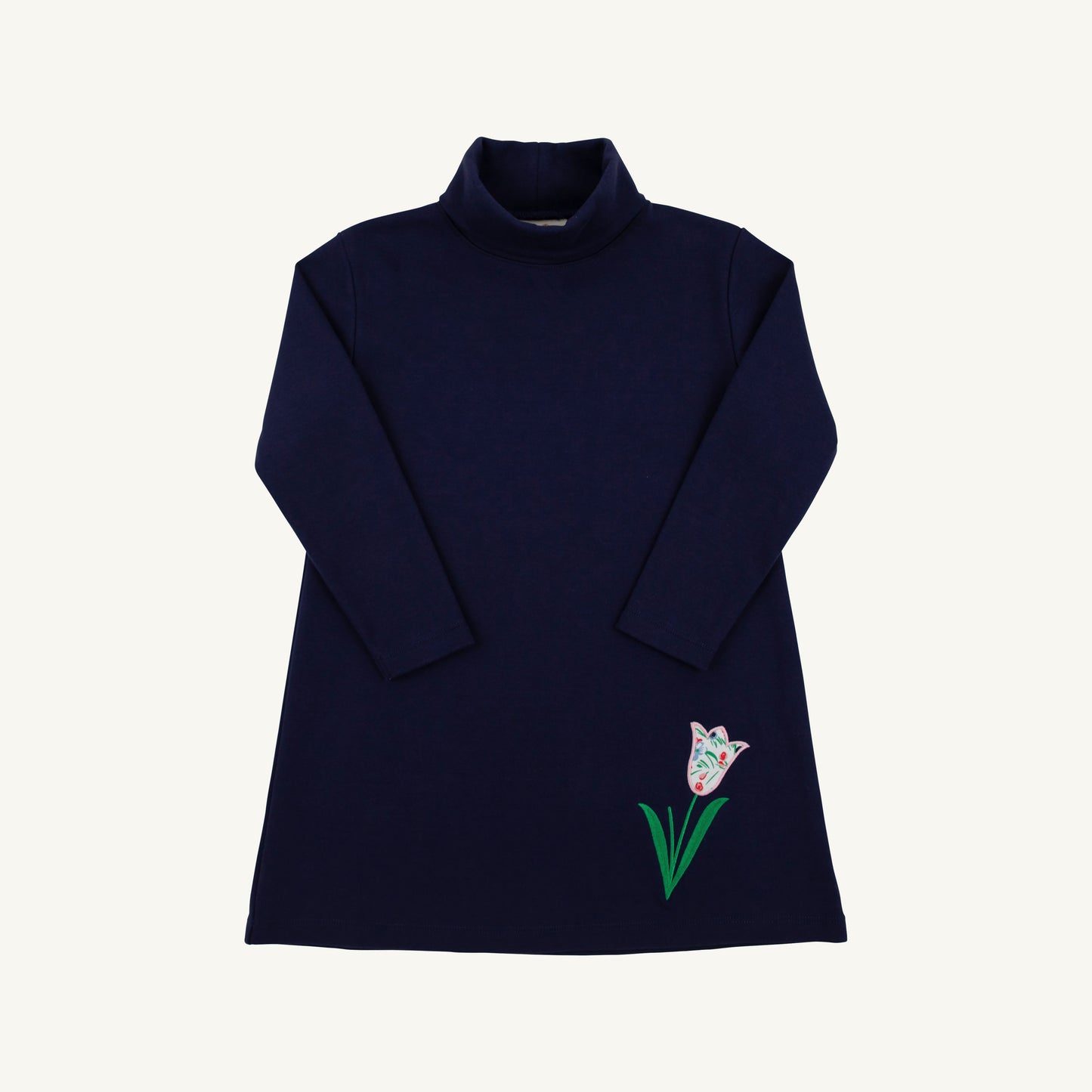 Tatum's turtleneck dress - tulip/nantucket navy
