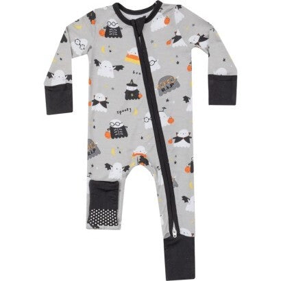 Costumed ghosts glow in the dark romper - grey