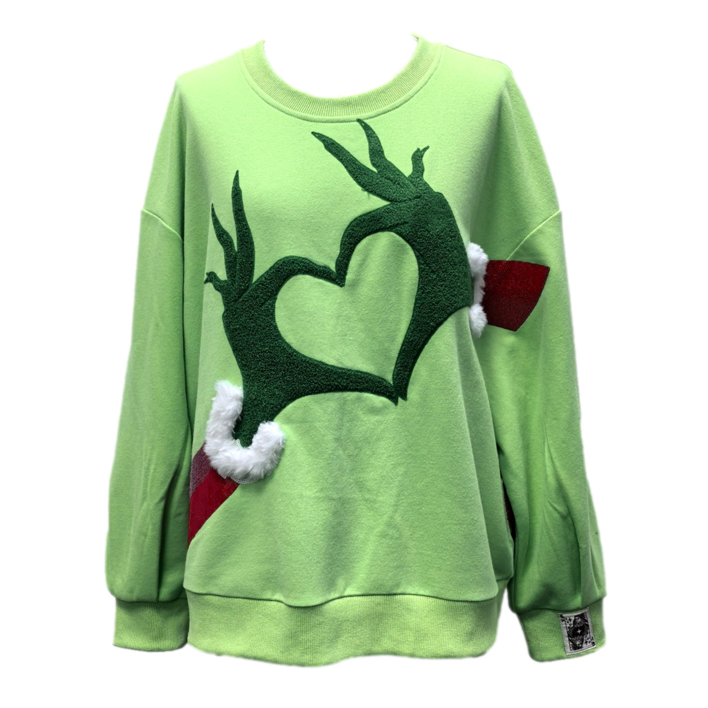 Grinch heart hands sweatshirt