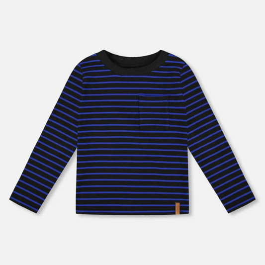 Striped brushed jersey tshirt - anthracite