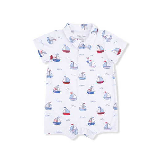 Bubbly sailboats polo shortie