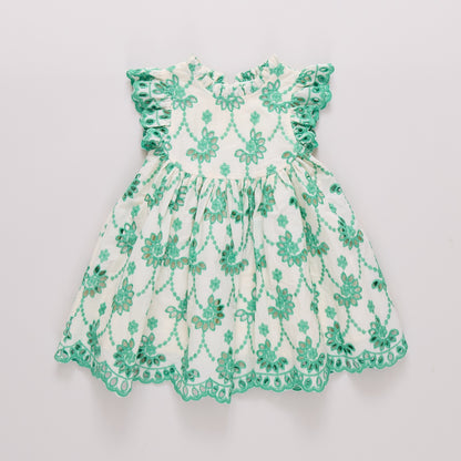 Cynthia dress - kelly green eyelet