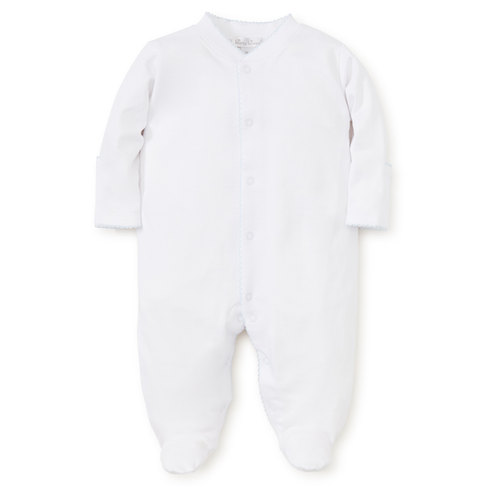 Basic footie - white/blue