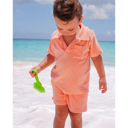 Coral terry polo