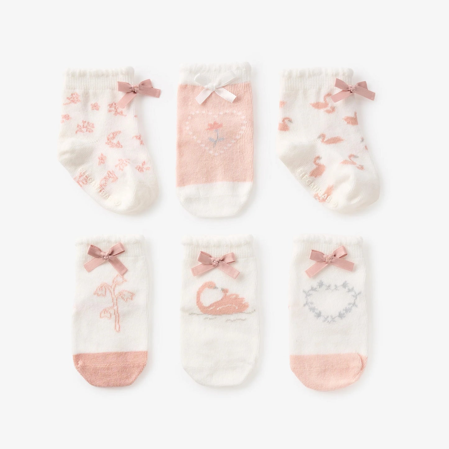 Swan lake socks 6pk