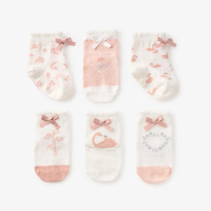 Swan lake socks 6pk