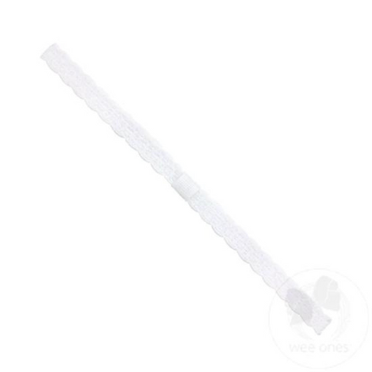 Narrow lace babyband - white