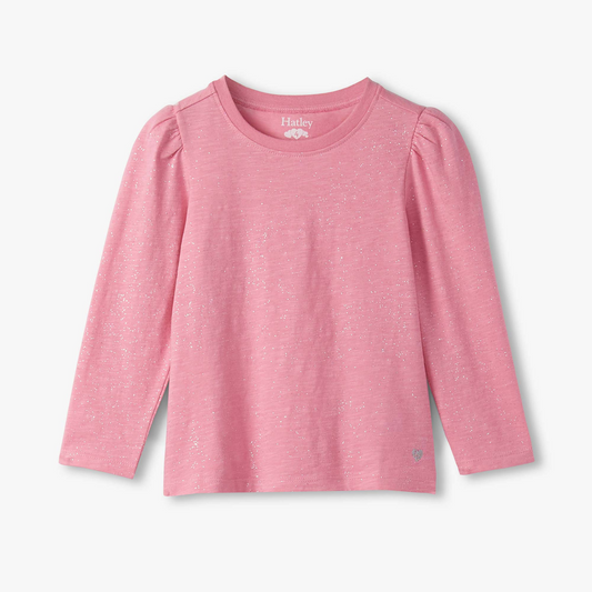 Sea pink sparkle puff l/s tee