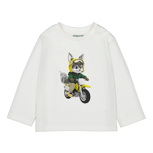 L/s biker tshirt - cream