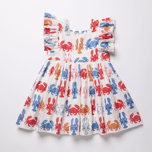 Elsie dress - lobsters and crabs