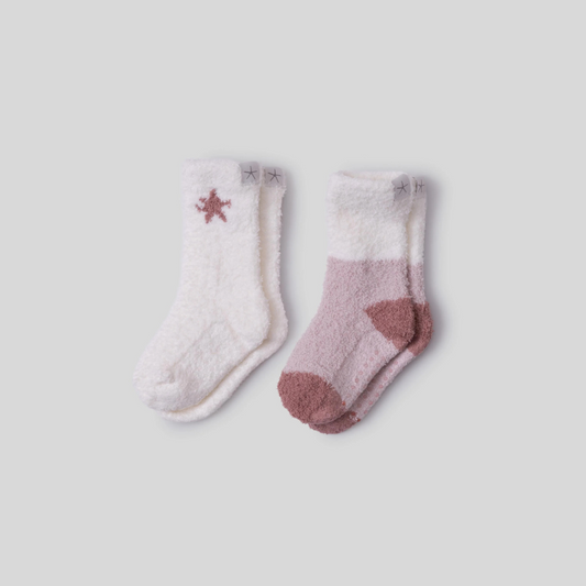 Color block sock set - dusty rose