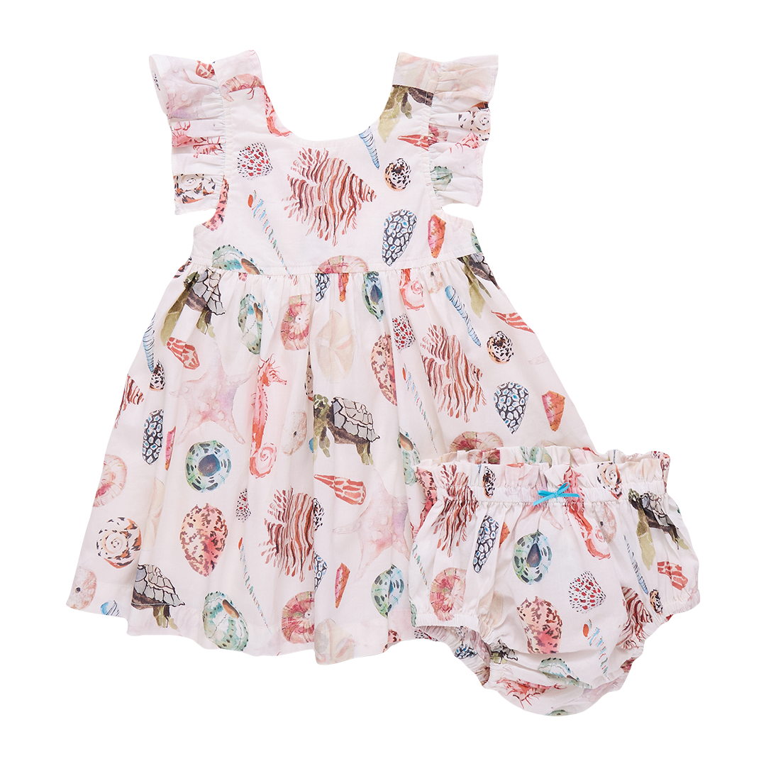 Watercolor shells liv dress set