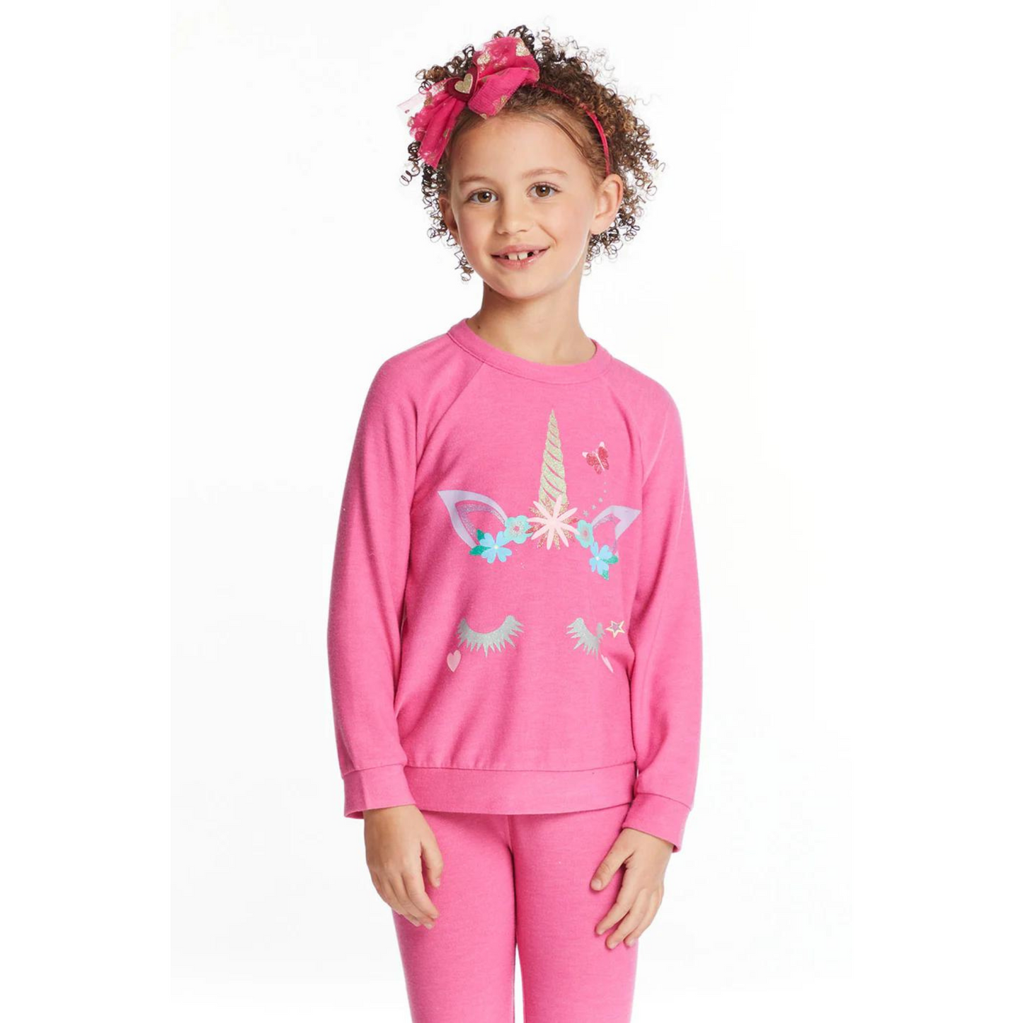 Glitter unicorn sweater - pink