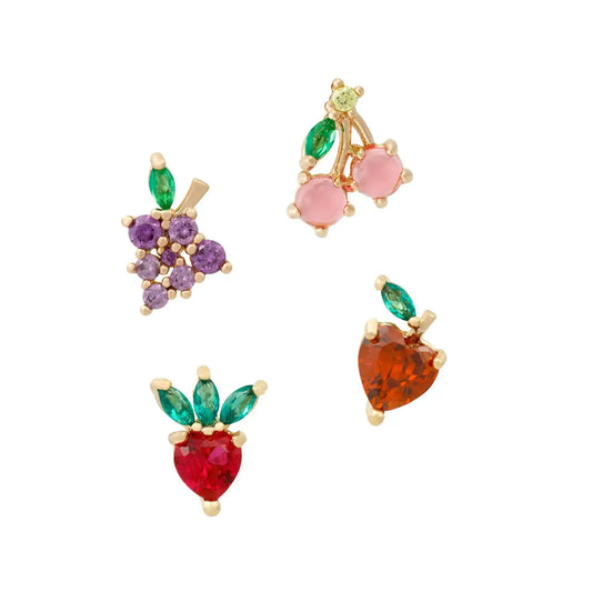 Fruit basket stud set - gold