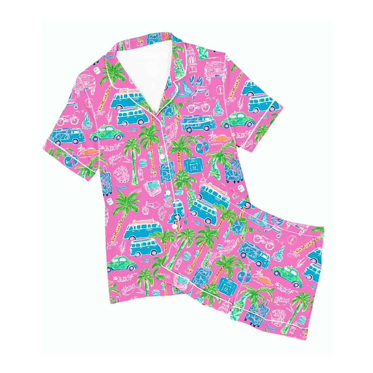 Tropical print loungewear set