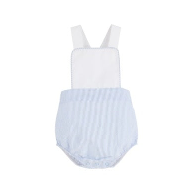 Sayre sunsuit - breakers blue seersucker