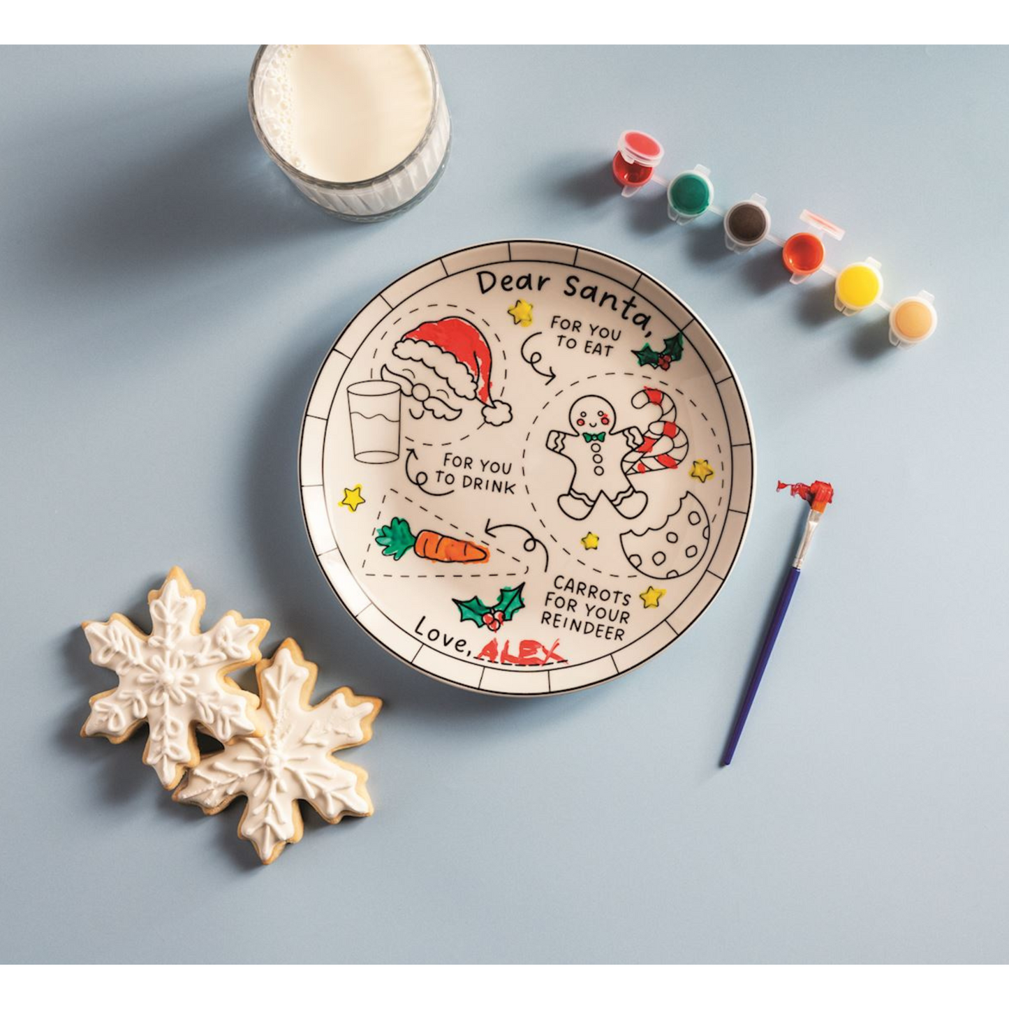 Paint-me snacks of Santa plate set