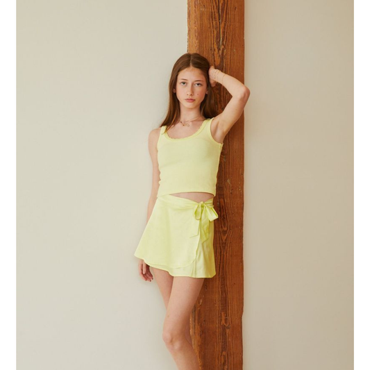 Stella pastel yellow ribbed tank