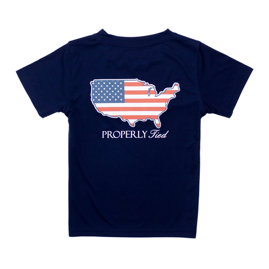 Perf. s/s tee - old glory river blue