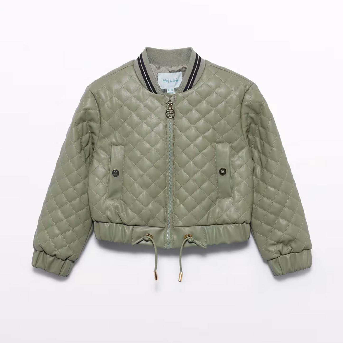 Faux leather padded jacket - bayleaf