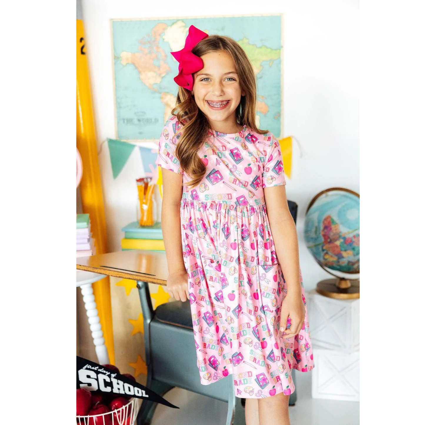 2nd grade s/s pocket twirl dress