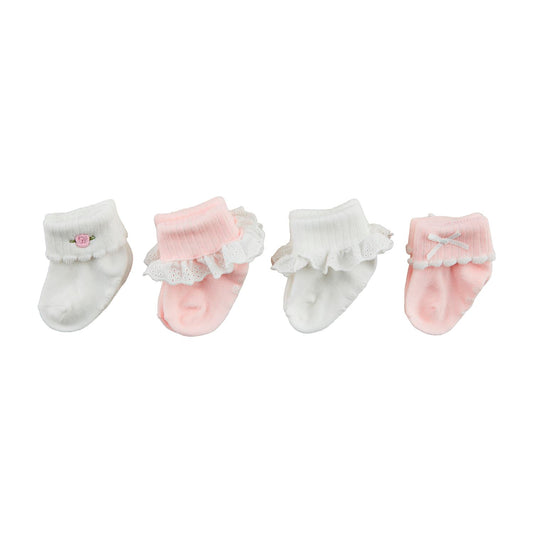 Pink foldover sock set
