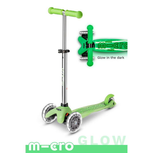 Micro mini glow plus LED scooter - icy lime