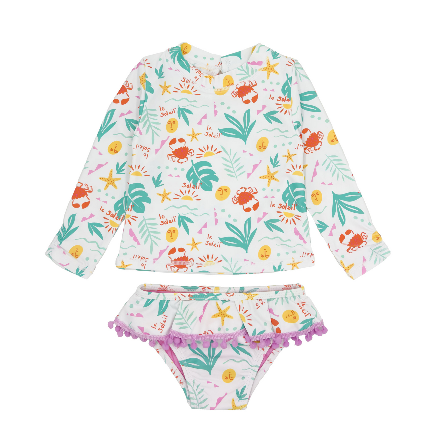 Sandy toes baby l/s swim set