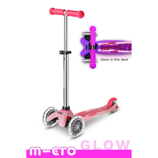 Micro mini glow plus LED scooter - frosty pink