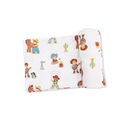 Vintage cowboys swaddle blanket