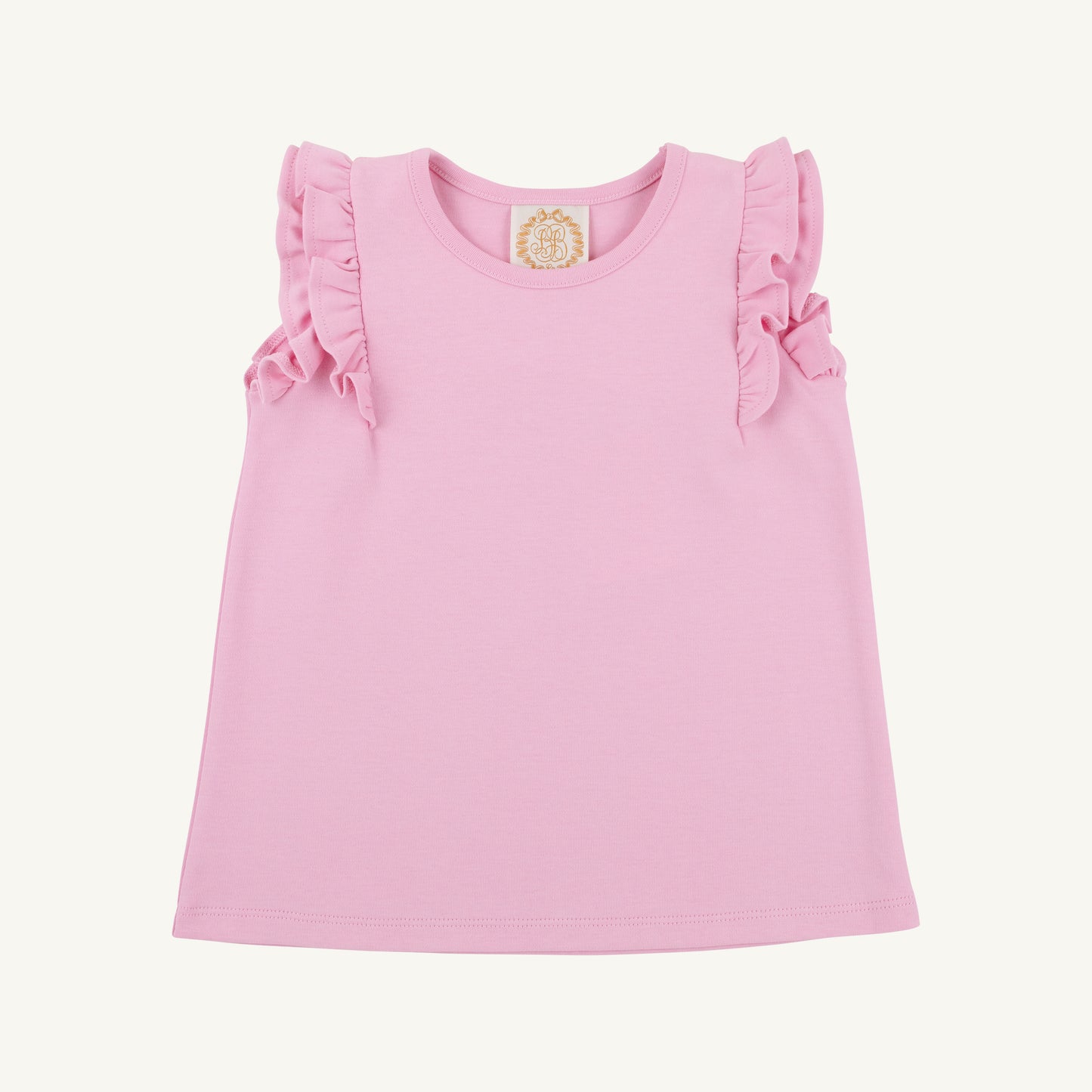 Ruehling ruffle top - pier party pink