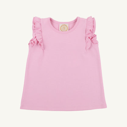 Ruehling ruffle top - pier party pink