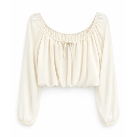 Monica l/s tee - vintage white