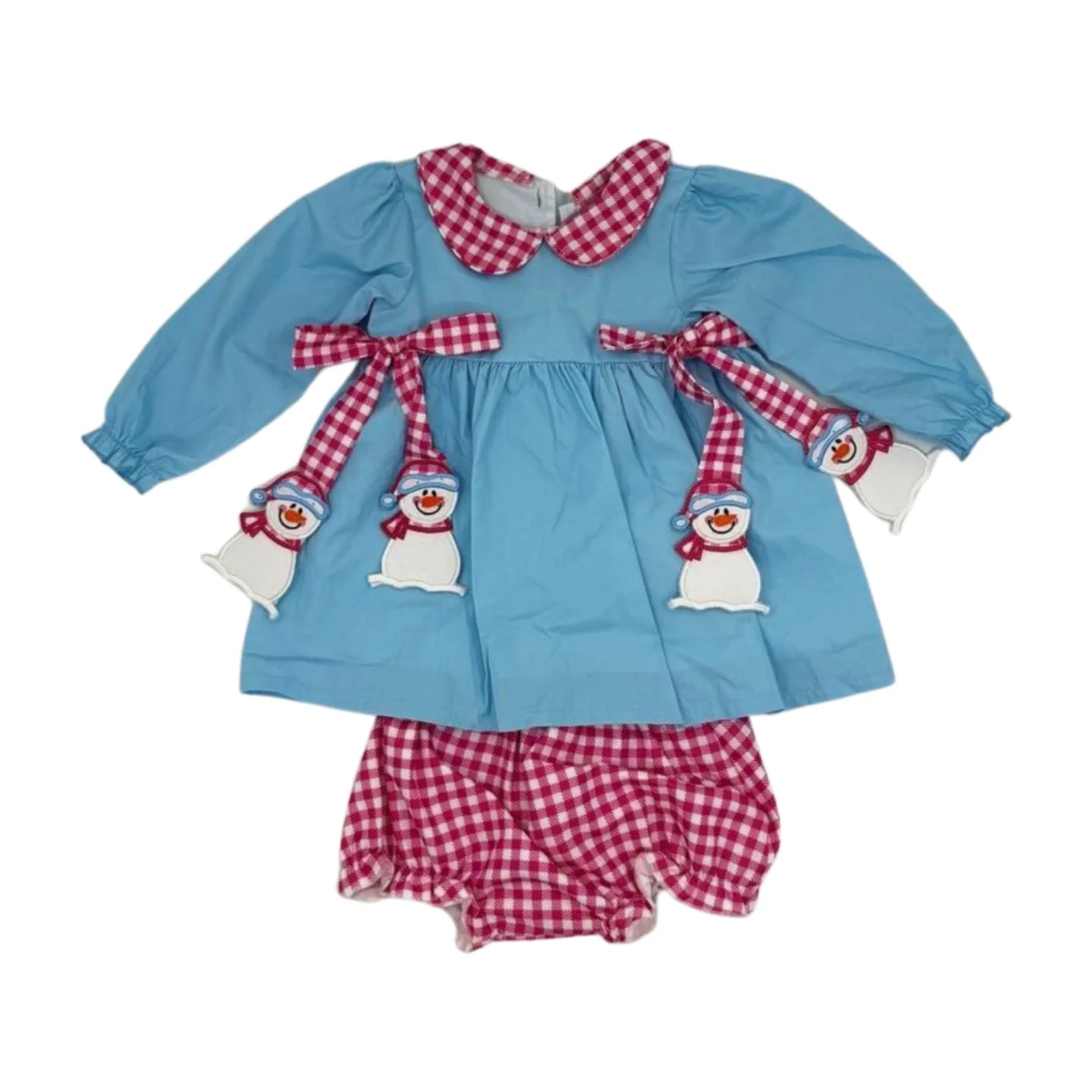 Snowman hang tag bloomer set