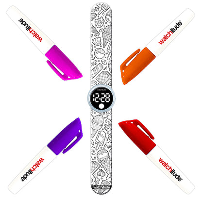 Ice cream color me digital slap watch