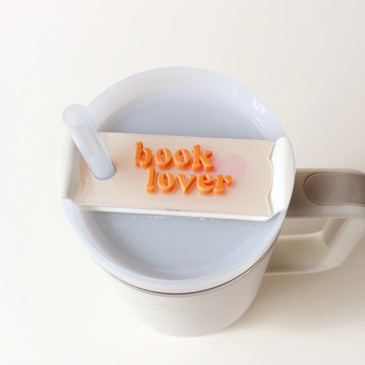 Tumbler lid tag - book lover