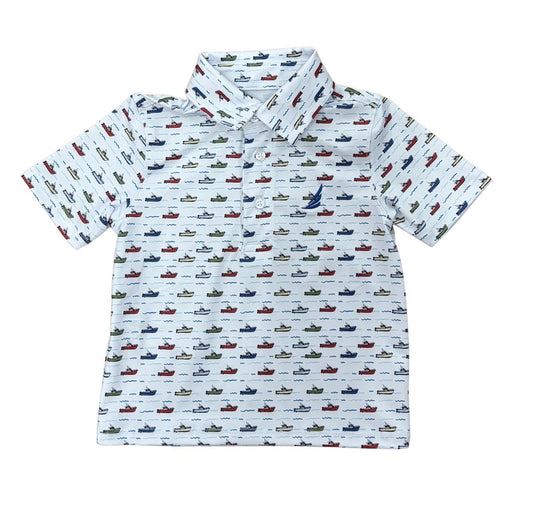 Miles s/s polo - white boat