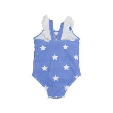 Long bay bathing suit - north sea star/white