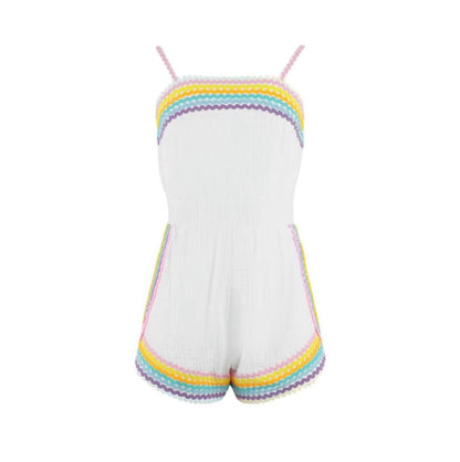 White rainbow summer romper